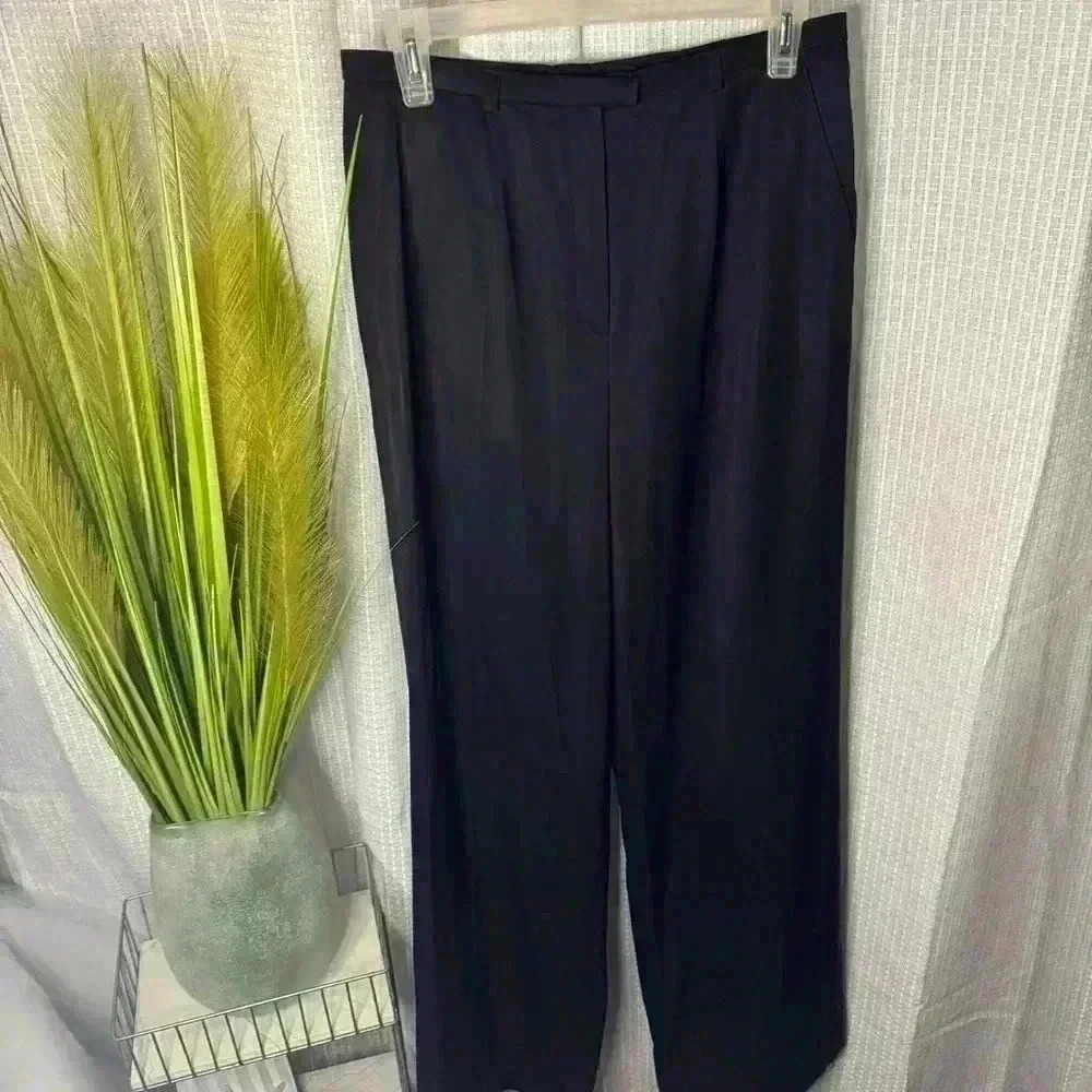 RARE Escada ELEMENTS Women’s Black PURE NEW Wool Wide Leg Pants | DE 38 or US 8